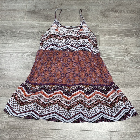Mossimo Supply Co Boho Spaghetti Strap Paisley Floral Crochet Trim Dress XL - Picture 16 of 16